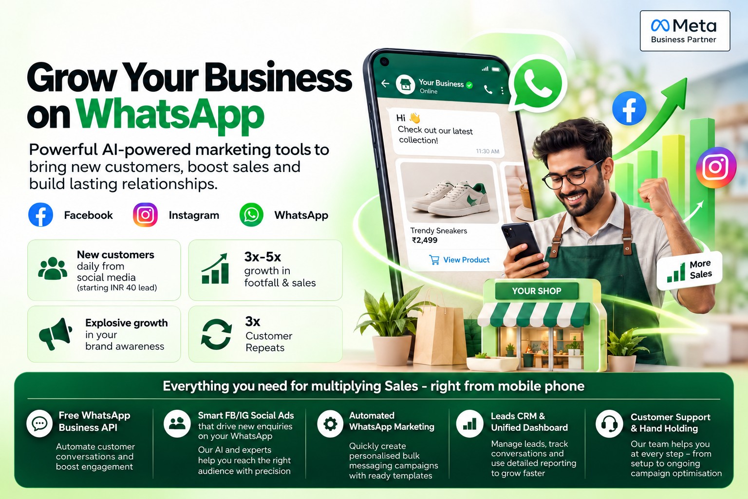 Digital advertising, social media and WhatsApp Business solutions for customer enquiries and lead generation